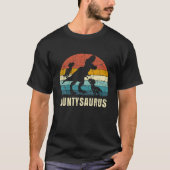 Aunty Dinosaur Auntysaurus 2 Zwei Kinder Sohn Toch T-Shirt (Vorderseite)