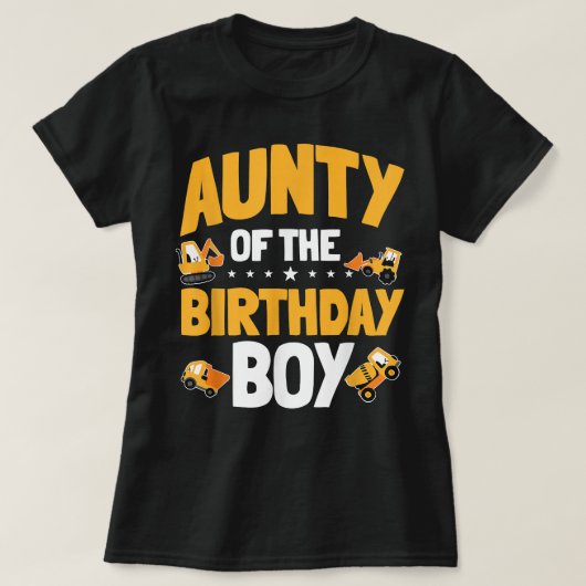 Aunty of the Birthday Boy Construction Worker Bday T-Shirt (Design vorne)