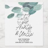 Aunty Onkel wird Schwangerschaft Ankündigung New B Weinetikett (Einzelnes Label)