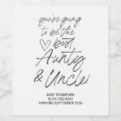 Aunty Onkel wird Schwangerschaft Ankündigung New B Weinetikett (Einzelnes Label)