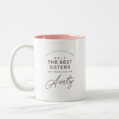 Aunty | Schwangerschaftsankündigung Minimalistisch Zweifarbige Tasse (Links)