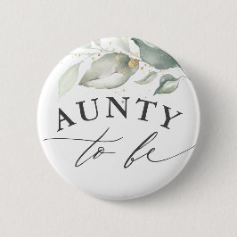 Aunty to be - Aquarell Grüne Kinderdusche Button