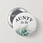Aunty to be - Watercolor Süßes Baby Shower Bu Button (Vorne & Hinten)