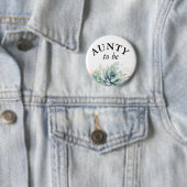 Aunty to be - Watercolor Süßes Baby Shower Bu Button (Beispiel)
