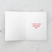 Aunty Uncle benennt Niedliche Bärenfisch-Blätter Dankeskarte (Innenseite)