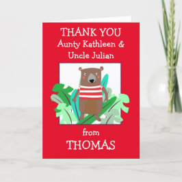 Aunty Uncle benennt Niedliche Bärenfisch-Blätter Dankeskarte