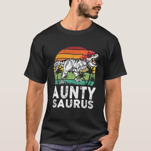 Auntysaurus Funny T Rex Dinosaur Aunty Saurus Fami T-Shirt (Vorderseite)