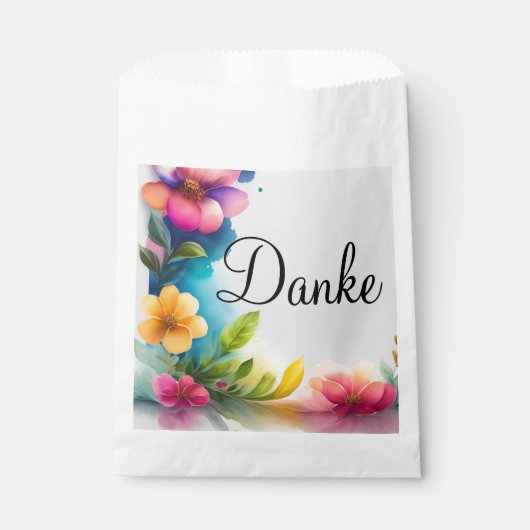 Auqarell Blumen bunt Geschenktütchen (Vorderseite)
