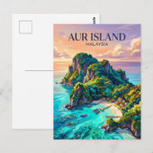 Aur-Insel Malaysia Postkarte (Vorne/Hinten)