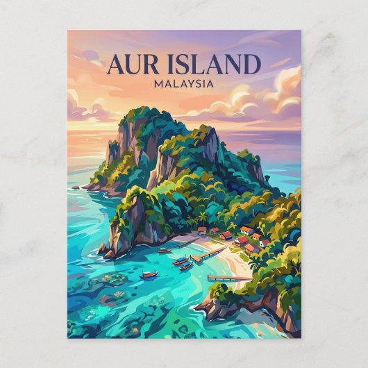 Aur-Insel Malaysia Postkarte (Vorderseite)