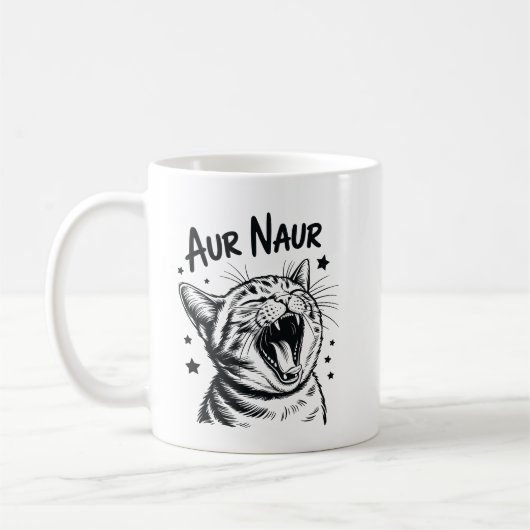 Aur Naur Funny Cat Meme Cute Cat Lover Aesthetic Kaffeetasse (Links)