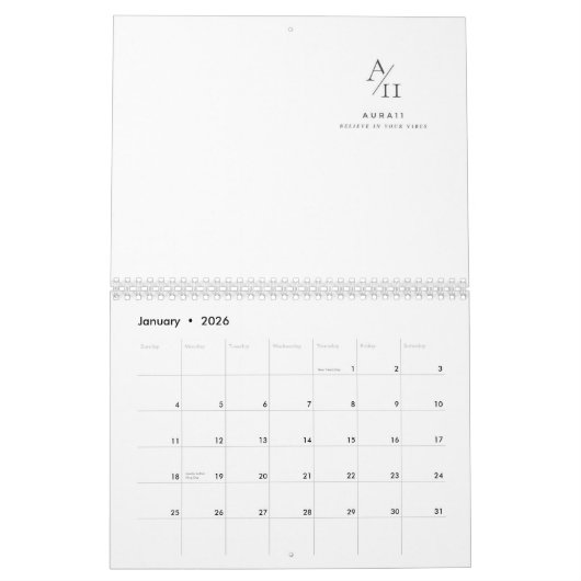 Aura11 glaubt an eure Lebensweise Kalender (Jan 2026)