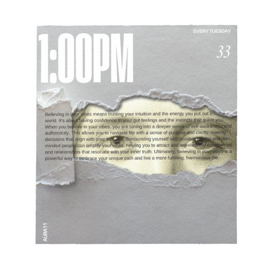 Aura11 glaubt an Ihre vibes notepads Notizblock (Vorderseite)