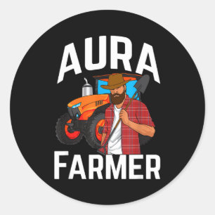 Aura-Bauer Lustiges Meme  Runder Aufkleber
