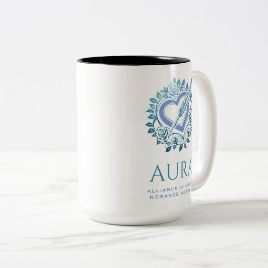 AURA-blaue Tasse (VorderseiteRechts)