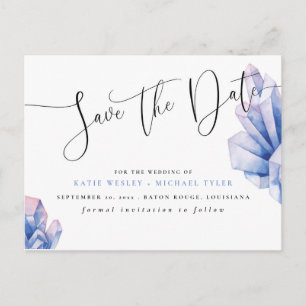 Aura Crystal Amethyst Save the Date Ankündigungspostkarte
