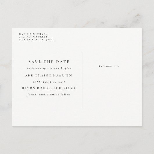 Aura Crystal Amethyst Save the Date Ankündigungspostkarte (Rückseite)