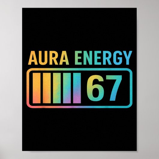 Aura Energie 67 Gen Alpha 6 7 Meme Unendlicher Riz Poster (Vorne)