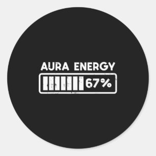 Aura Energie 67 Lustige Zahl 6 7 Meme Kinder Jugen Runder Aufkleber