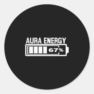 Aura Energie 67 Lustiger Sechs Sieben Meme Gen Alp Runder Aufkleber
