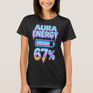 Aura Energie 67 Meme Eiscreme-Tropf 6 7 Lustig Six T-Shirt