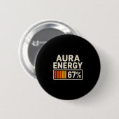 Aura Energie 67 Meme Lustig Gen Alpha Slang Retro  Button (Vorne & Hinten)