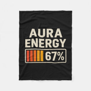 Aura Energie 67 Meme Lustig Gen Alpha Slang Retro  Fleecedecke