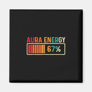 Aura Energie 67 Meme Lustig Gen Alpha Slang Retro  Magnet