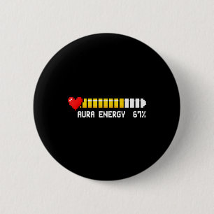 Aura Energie 67 Prozent Meme Gamer Retro Videospie Button