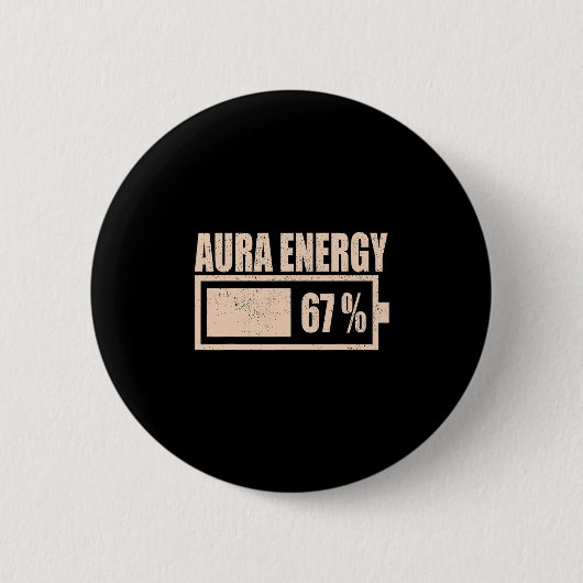 Aura Energie bei 67 Lustig Sechs Sieben Meme Gen A Button (Vorderseite)