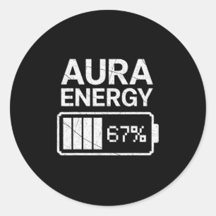 Aura Energie bei 67 Lustig Six Seven Meme Gen Alph Runder Aufkleber