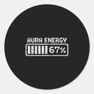 Aura Energie Sechs Sieben 67 Meme  Runder Aufkleber