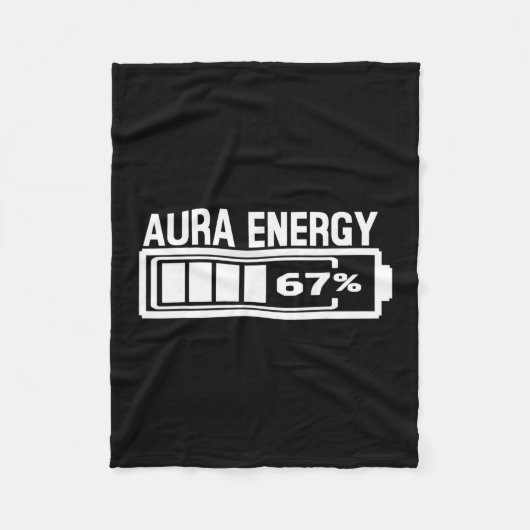 Aura Energy 67 Funny Six Seven Meme Gen Alpha Slan Fleecedecke (Vorderseite)