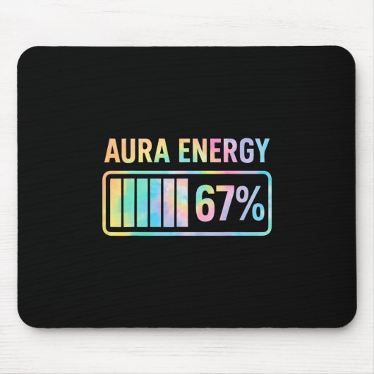 Aura Energy 67 Funny Six Seven Meme Gen Alpha Slan Mousepad (Vorne)