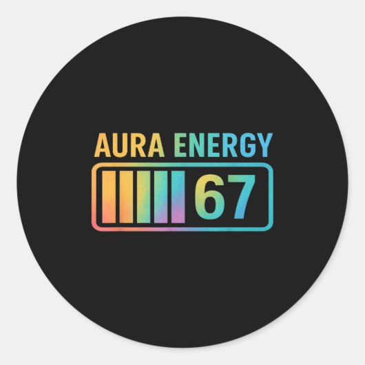 Aura Energy 67 Gen Alpha 6 7 Meme Infinite Rizz St Runder Aufkleber (Vorderseite)