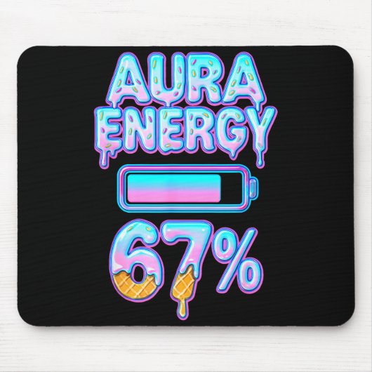 Aura Energy 67 Meme Ice Cream Drip 6 7 Funny Six S Mousepad (Vorne)