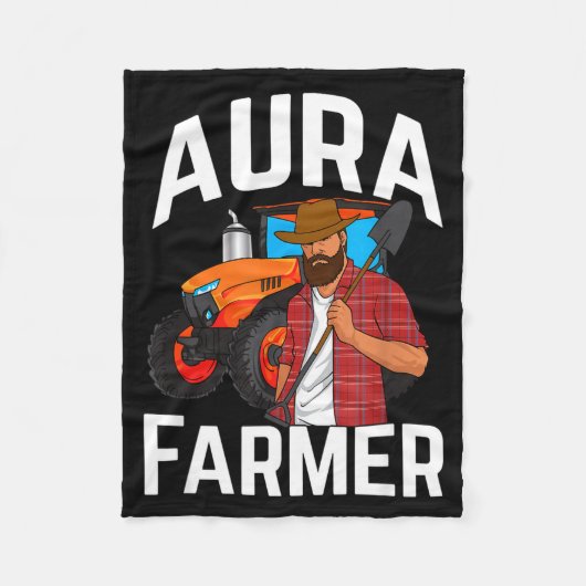 Aura Farmer Funny Meme Fleecedecke (Vorderseite)