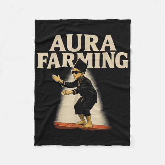 Aura Farming Indonesisches Bootsrennen Kid Meme Fleecedecke (Vorderseite)
