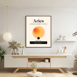 Aura Gradient Aries Zodiac Signature Art Poster