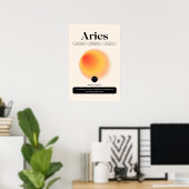 Aura Gradient Aries Zodiac Signature Art Poster (Heimbüro)