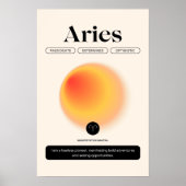 Aura Gradient Aries Zodiac Signature Art Poster (Vorne)