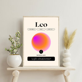 Aura Gradient Leo Zodiac Signature Art Poster