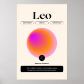 Aura Gradient Leo Zodiac Signature Art Poster (Vorne)