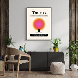 Aura Gradient Taurus Zodiac Signature Art Poster