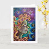 "Aura" Greeting card Karte (Gelbe Blume)