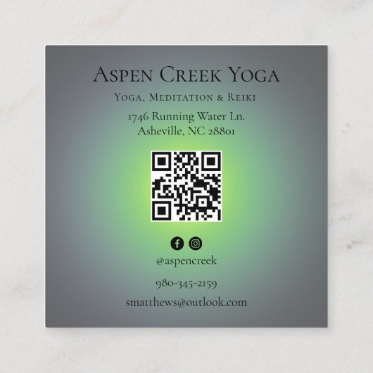 Aura Meditation Yoga Square Visitenkarte (Rückseite)