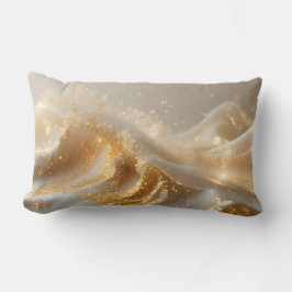 Aura of Gold – Elegant White & Gold Abstract Throw Lendenkissen