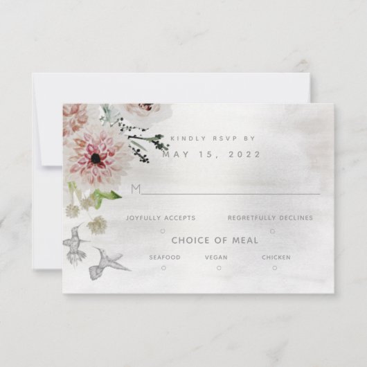 Aura of Nature Wedding 3 Meal Choice RSVP Karte (Vorderseite)