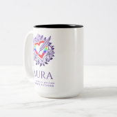 AURA Regenbogen und lila Zweifarbige Tasse (Vorderseite Links)