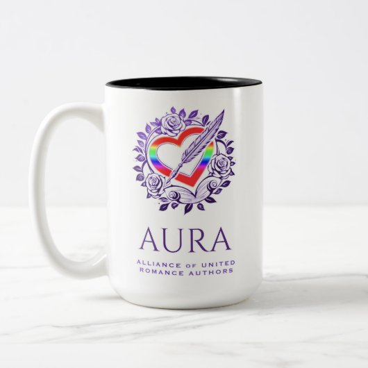AURA Regenbogen und lila Zweifarbige Tasse (Links)